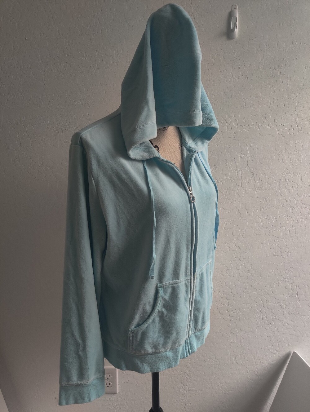 NY&Co. Womens Cozy Light sky blue Cotton-blend Hoodie Sweater Fall Athleisure_XL - Picture 4 of 11